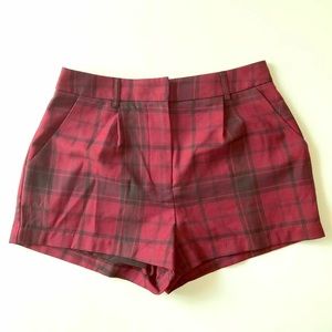 Red & black plaid shorts